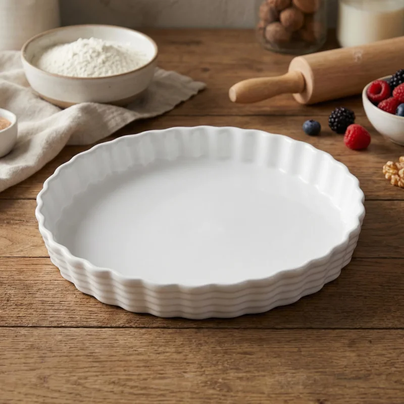 Do wyczerpania zapasów KUCHENPROFI Burgund 30 cm biała - forma do pieczenia tarty ceramiczna