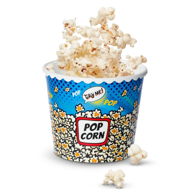 Pojemnik na popcorn plastikowy POPCORN TRY ME NIEBIESKI Bezpieczne zakupy