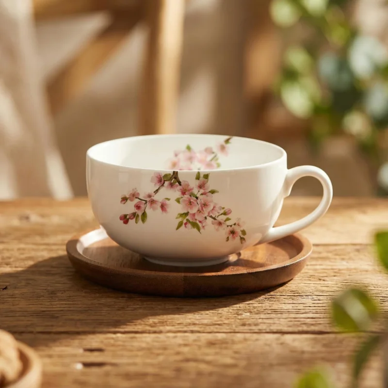 Popularny Filiżanka z akacjową podstawką EASY LIFE 250 ml