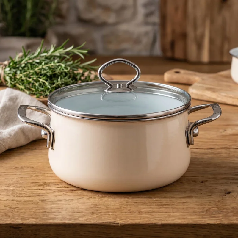 RIESS Nouvelle Avorio 2 l kremowy - garnek ceramiczny z pokrywką Wyprzedaż