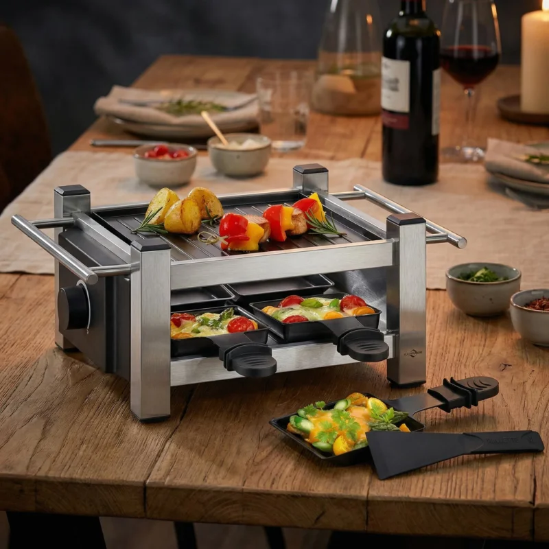 Cena promocyjna KUCHENPROFI Taste 4 - grill elektryczny / raclette na 4 osoby ze stali nierdzewnej
