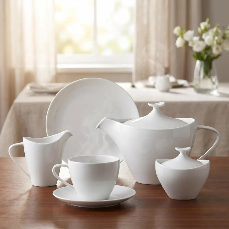 Niska cena MARIAPAULA Moderna 21 el. biały - serwis kawowy porcelanowy na 6 osób