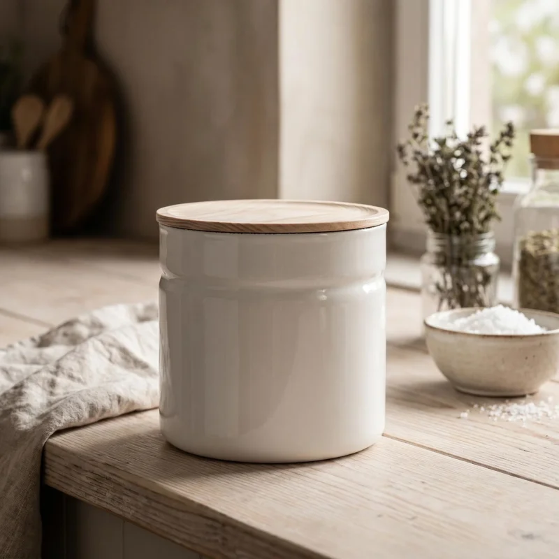 Wysoka jakość RIESS Pure White 1,3 l - pojemnik emaliowany pokrywką