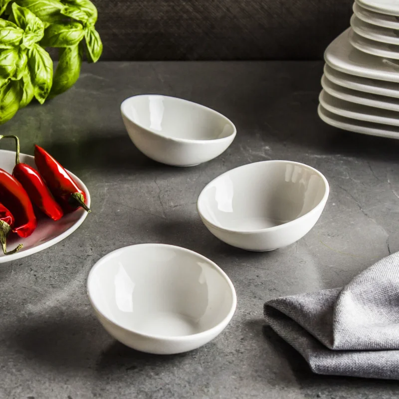AMBITION SALSA II BIAŁE 30 ml 3 szt. - miseczki do dipów i na przekąski porcelanowe Ostatnie sztuki