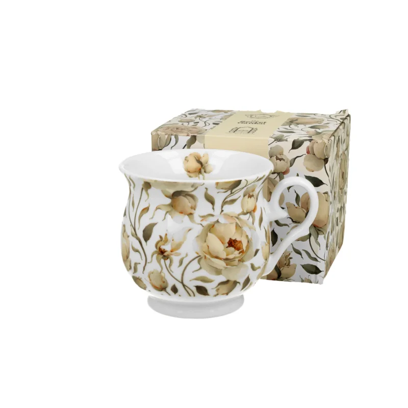 Kubek porcelanowy DUO THE SECRET GARDEN ENGLISH ROSES WHITE 450 ml Popularny