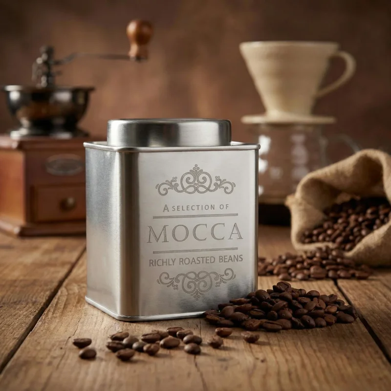 Zniżka ZASSENHAUS Mocca 250 g- puszka / pojemnik na kawę stalowy