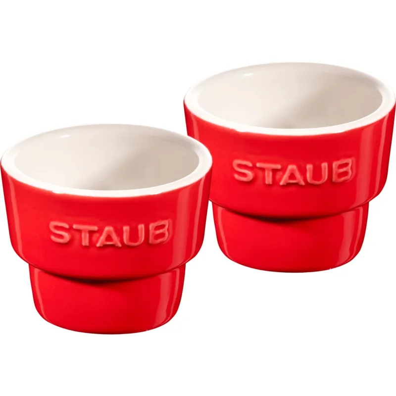STAUB Serving 2 szt. czerwone - kieliszki na jajka ceramiczne Najlepsza cena