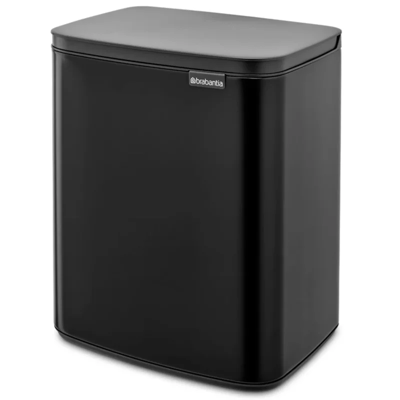 BRABANTIA BO 12 l - stalowy kosz pedałowy z wolnoopadającą pokrywą czarny matowy Ostatnia szansa