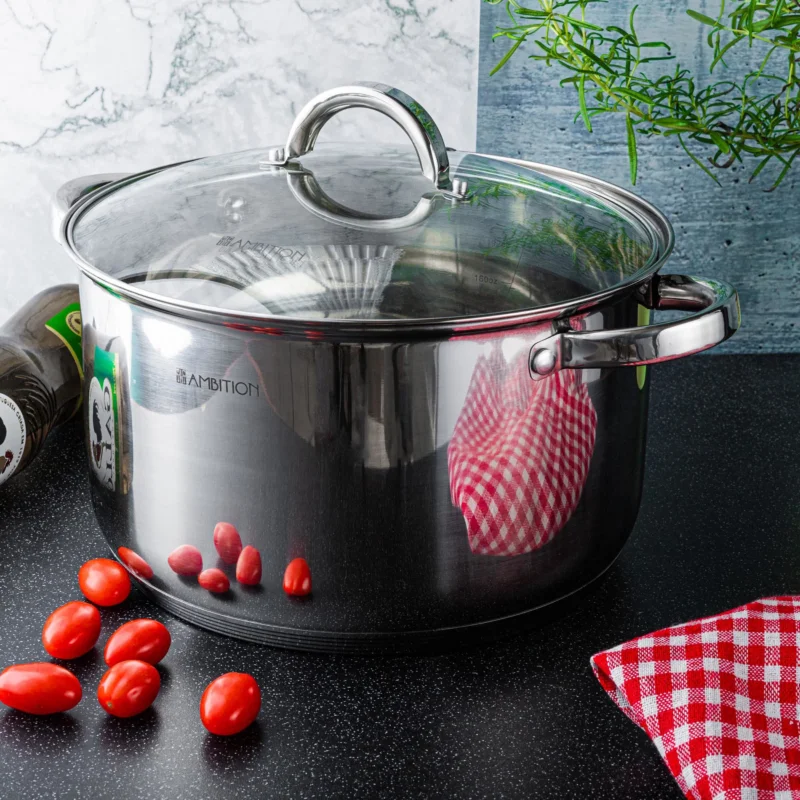 AMBITION Berry 8,5 l srebrny - garnek ze stali nierdzewnej z pokrywką Kup teraz