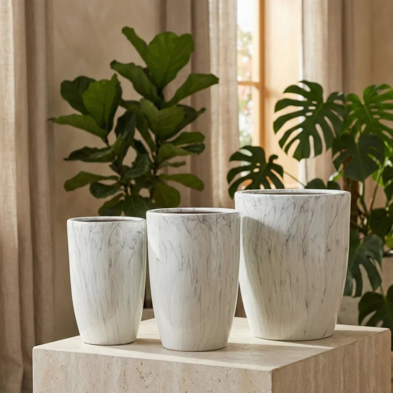 Komplet osłonek ceramicznych MONDEX NEVA MARBLE białe 3 szt. Tani