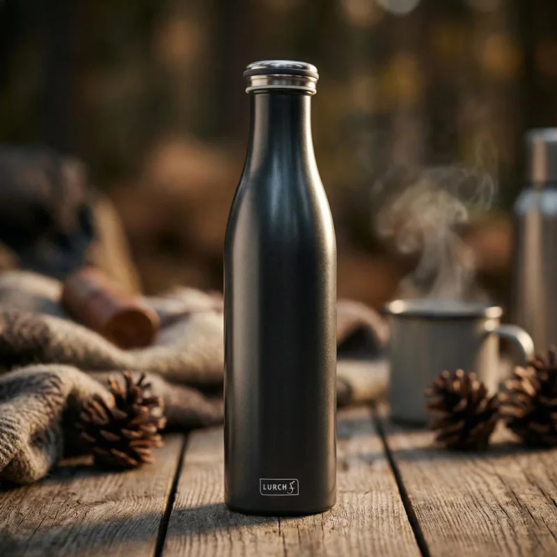 Tylko do końca tygodnia LURCH Thermal 0,75 l czarny - termos / butelka termiczna ze stali nierdzewnej