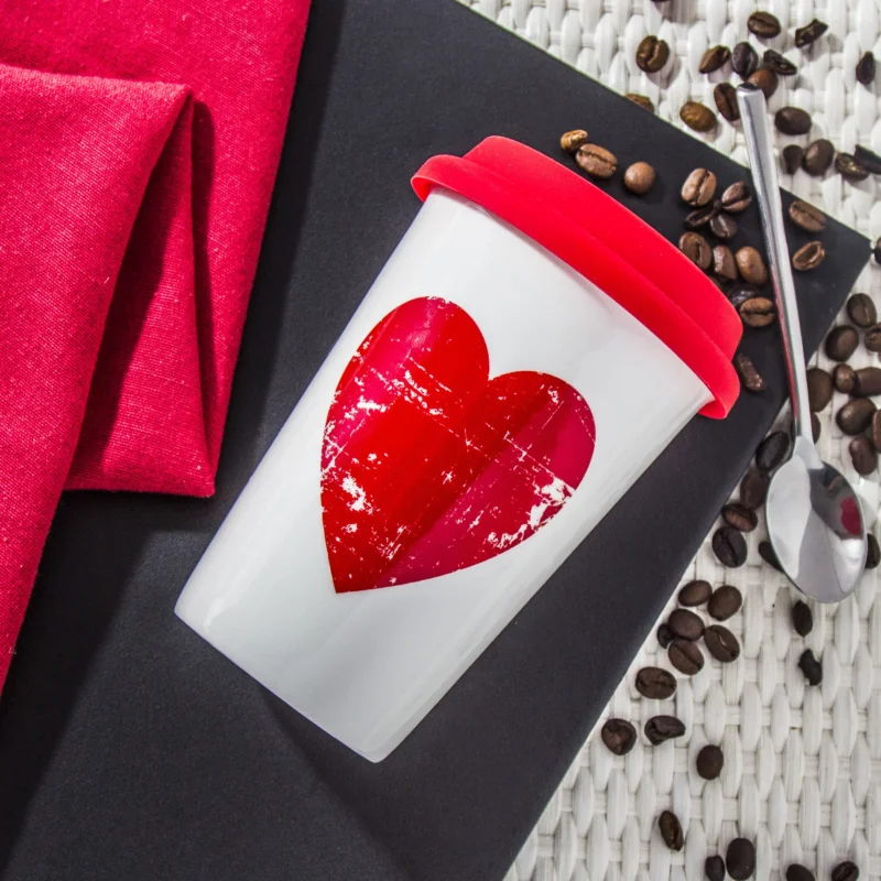 Kubek porcelanowy z pokrywką DUO SIMPLY LOVE D BIAŁY 380 ml Kup teraz