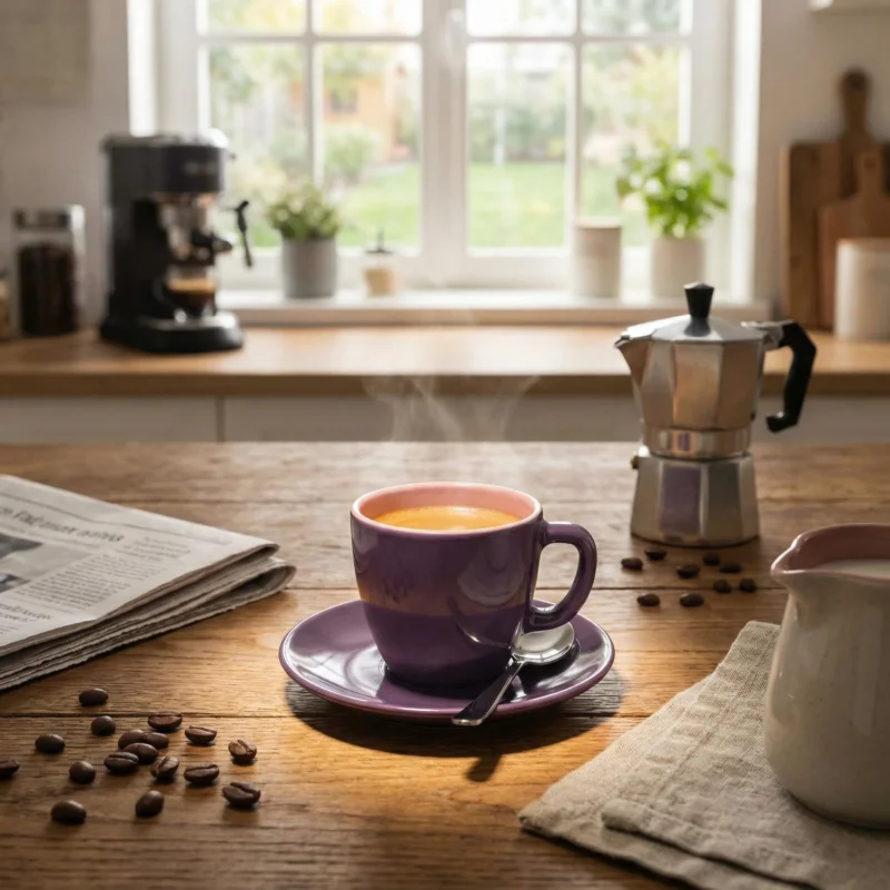 Nowość TESCOMA Crema Shine 80 ml fioletowa - filiżanka do espresso ceramiczna