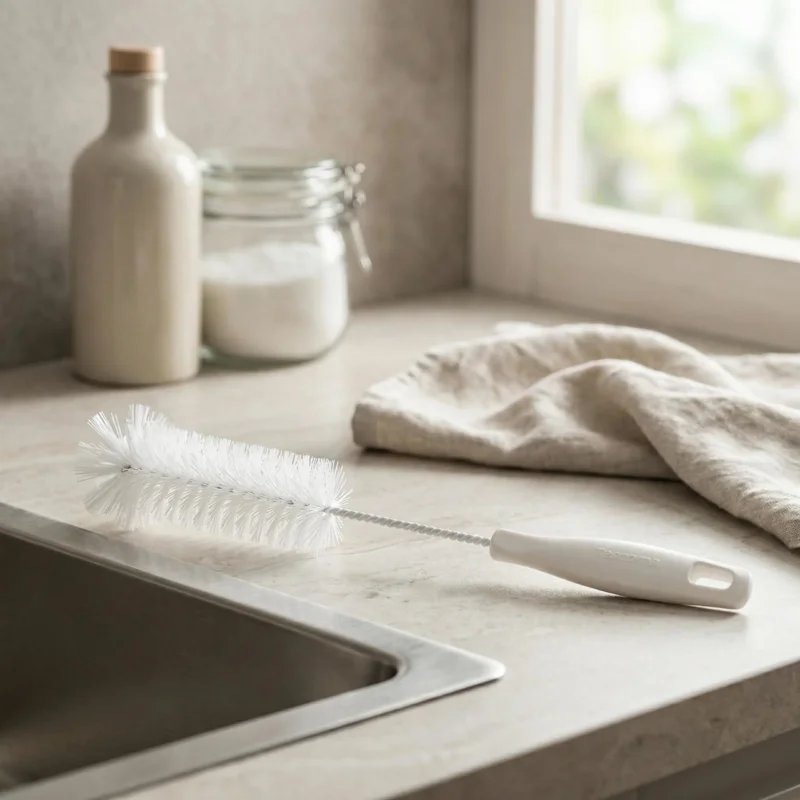 Tylko do końca tygodnia TESCOMA Clean Kit biała - szczotka do mycia butelek nylonowa