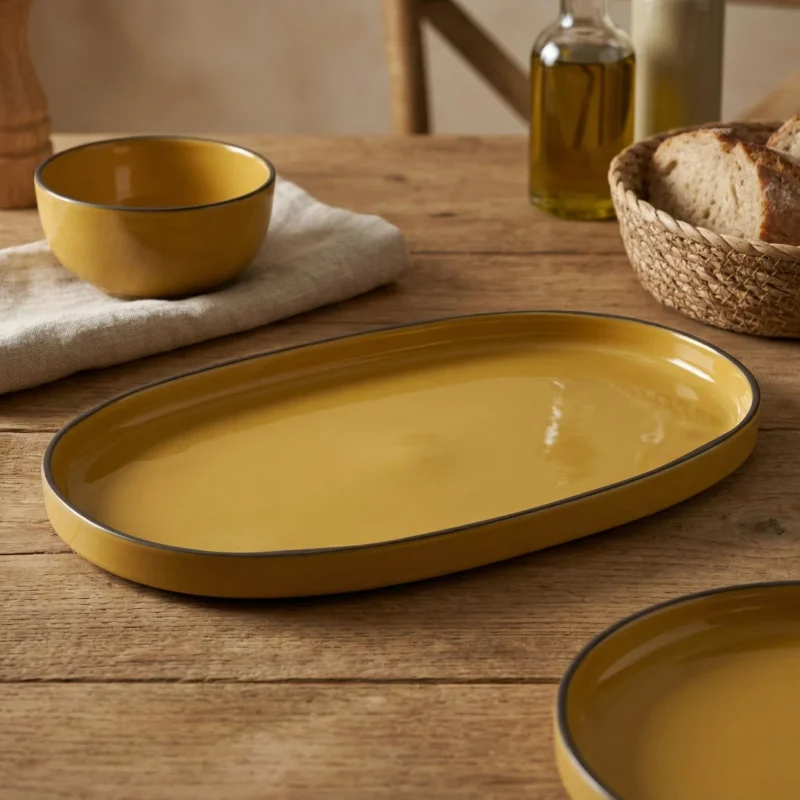 Dostępne od ręki REVOL Caractere Kurkuma 35,5 x 21,8 cm - półmisek porcelanowy