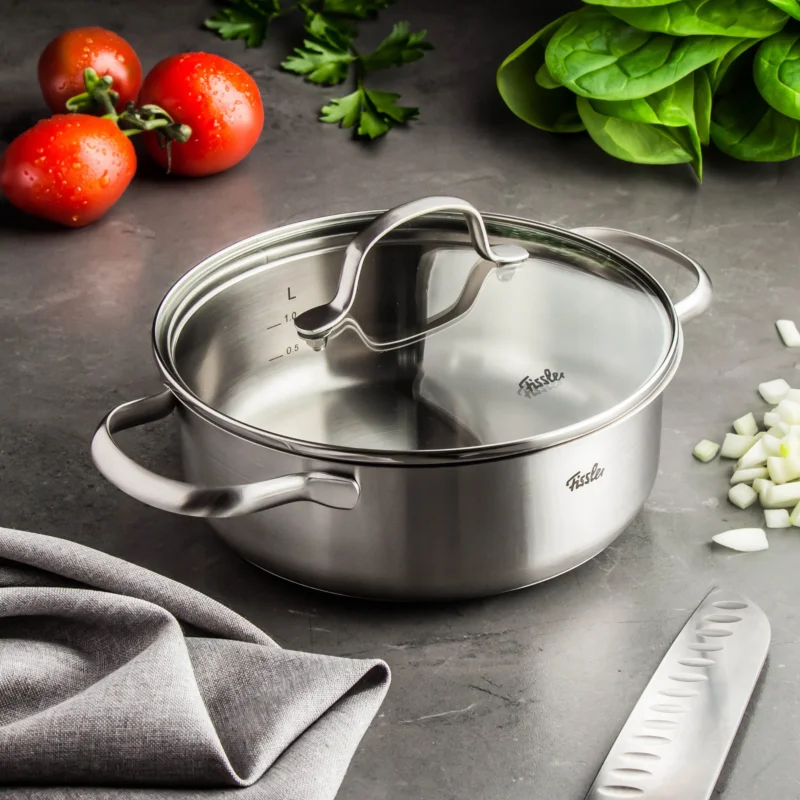 FISSLER San Francisco 2,1 l - garnek ze stali nierdzewnej ze szklaną pokrywką Hit sprzedaży
