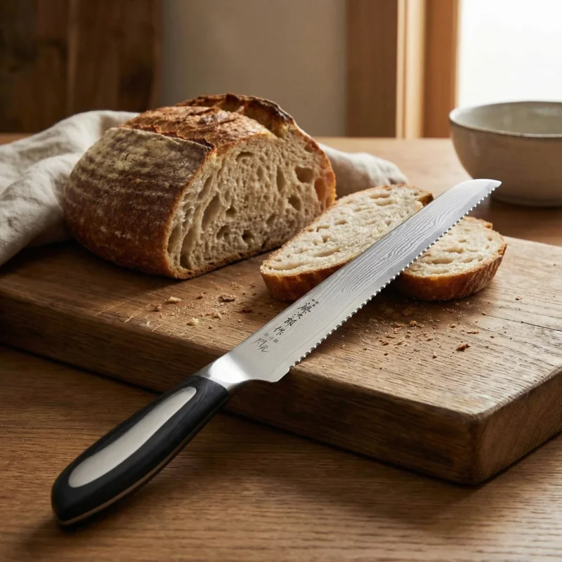 Oferta czasowa TOJIRO Flash 24 cm - japoński nóż do chleba i pieczywa ze stali nierdzewnej
