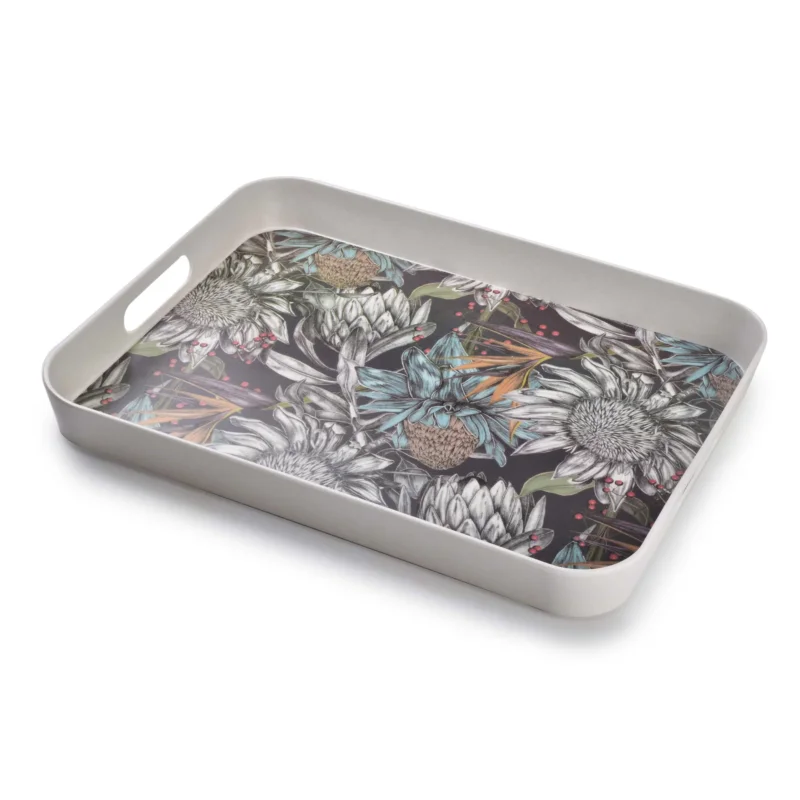 Ostatnie sztuki Taca bambusowa COOKINI BASIC KITCHEN KWIATY II 40,5 x 31 cm