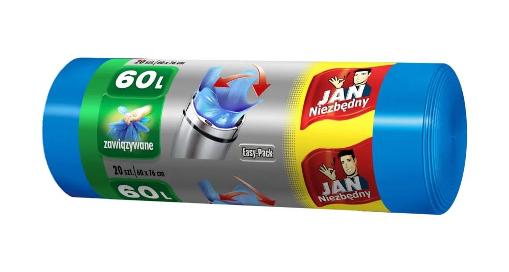 Nowość JAN NIEZBĘDNY Easy Pack 60 l 20 szt. - worki na śmieci zawiązywane