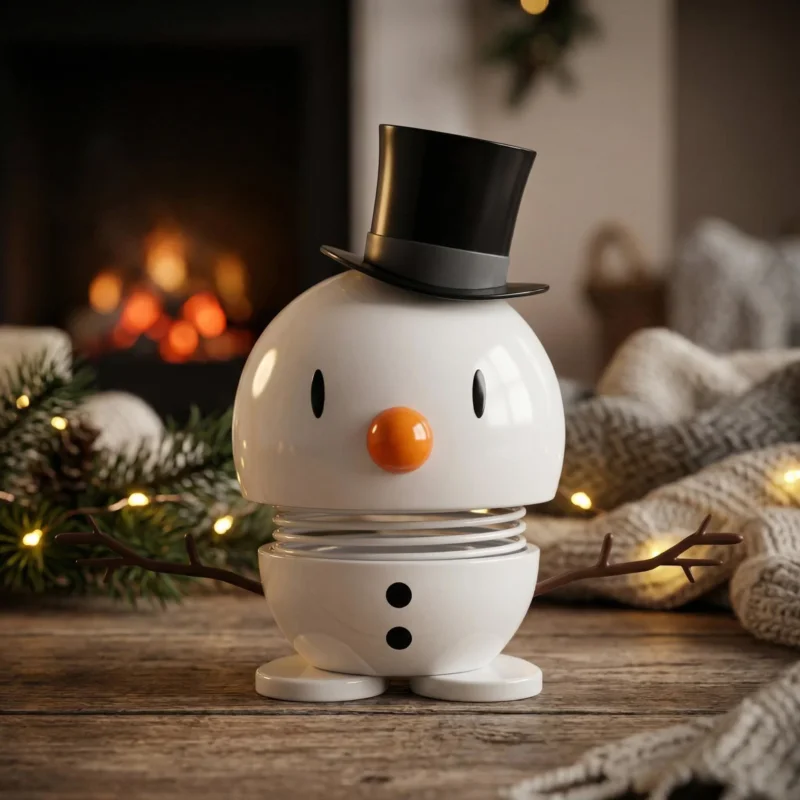 Oferta limitowana HOPTIMIST SNOWMAN 9 x 5 cm - kiwający się bałwanek z tworzywa ABS biały