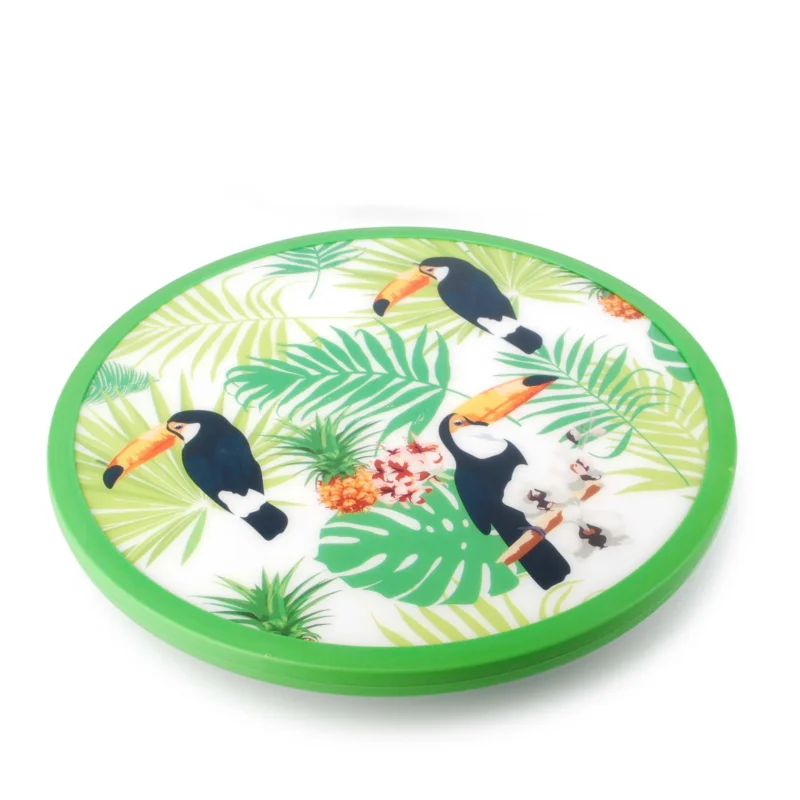 Deska do serwowania serów i przekąsek obrotowa bambusowa AFFEK DESIGN BAMBOO TUKAN BIAŁA 31 cm Bezpieczne zakupy