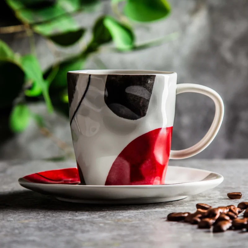 Bezpieczna płatność Filiżanka do kawy i herbaty porcelanowa ze spodkiem EASY LIFE ELEMENTS 250 ml