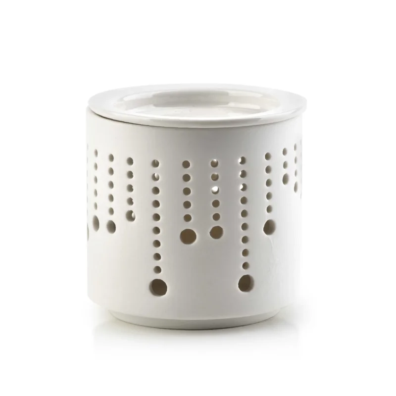 Szybka wysyłka Kominek zapachowy do wosku i olejków ceramiczny MONDEX VESTA LINES WHITE BIAŁY