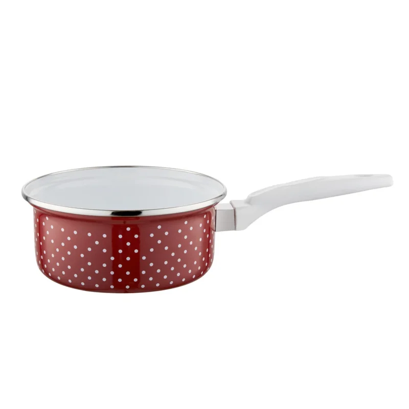 Popularny Rondel emaliowany EMALIA POLSKA PLESZEW RETRO CZERWONY 1,3 l