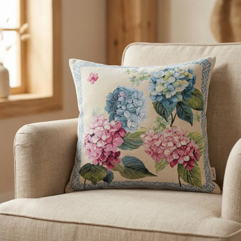 Poszewka w hortensje LIMA O ZOE 45x45 cm Ograniczona ilość