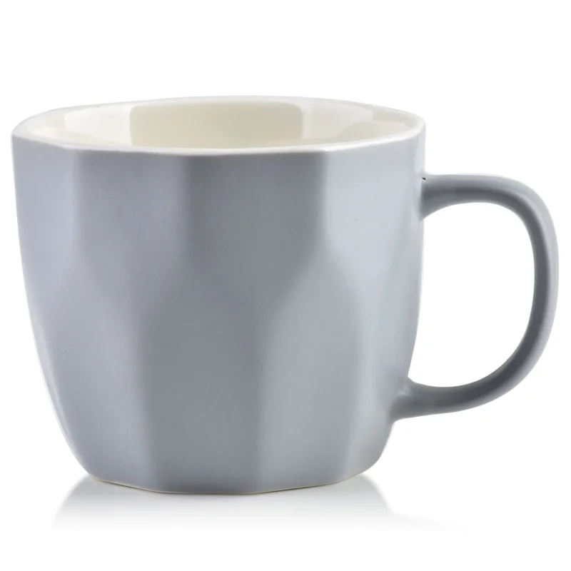 Najlepsza cena Kubek porcelanowy AFFEK DESIGN SALLY GEO 380 ml SZARY