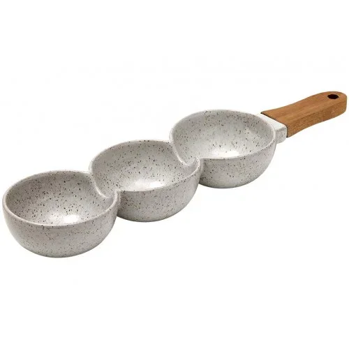 LADELLE Artisan Serve Stick szara - miseczka do dipów i na przekąski porcelanowa Nowy