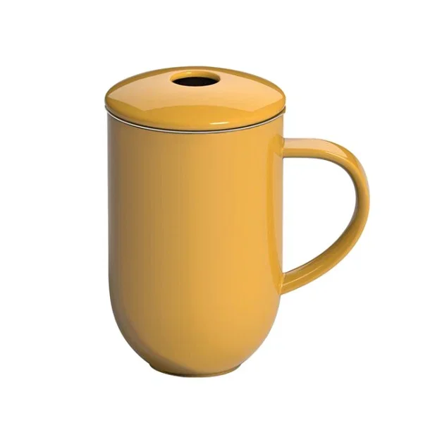 Dostępne od ręki LOVERAMICS Pro Tea Yellow 450 ml żółty - kubek porcelanowy z zaparzaczem i pokrywką
