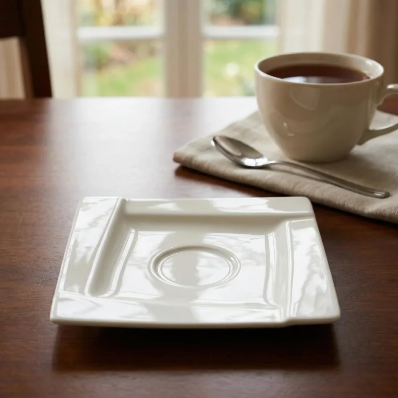 AMBITION Kubiko / Fala 11,5 x 11,5 cm biały - talerzyk / spodek porcelanowy Bestseller