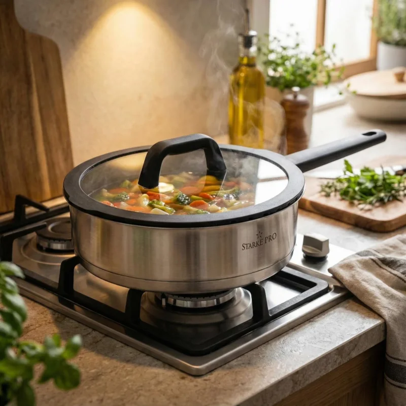 STARKE PRO Rigor – patelnia nierdzewna non-stick z pokrywką 24 cm Zamów teraz