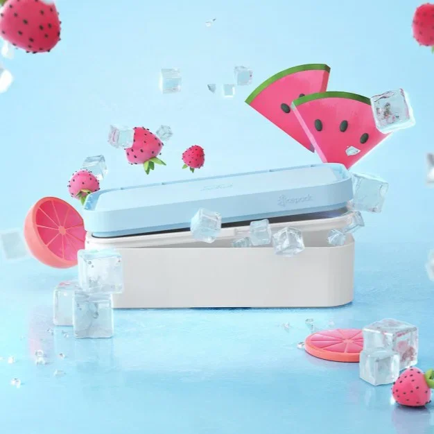 Szybka wysyłka MONBENTO I-cy Blue Polar 18,5 x 9,3 cm biały - wkład chłodzący do lunch boxów plastikowy