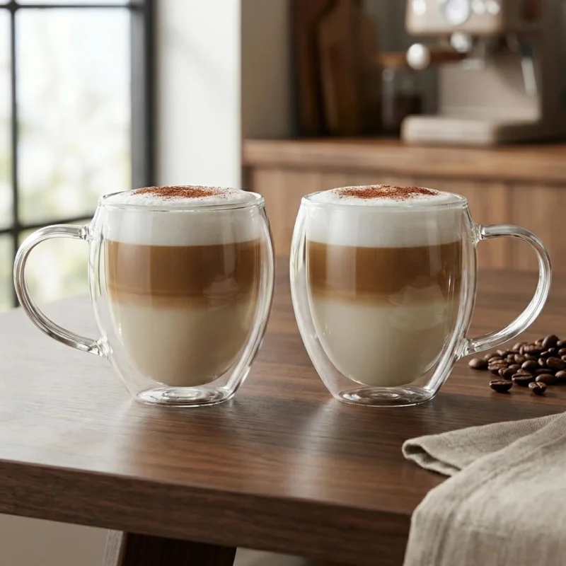 Szybka wysyłka VIALLI DESIGN Noa 250 ml 2 szt. - szklanki do latte termiczne podwójne szkło
