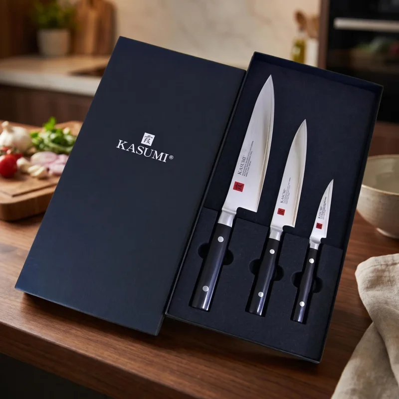 KASUMI Damascus 3 szt. - japońskie noże kuchenne ze stali wysokowęglowej Zamów teraz