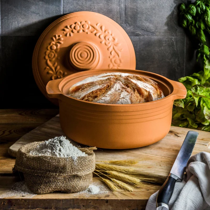 BROWIN Roman Pot 4 l - garnek rzymski gliniany do chleba z pokrywką Sprawdź teraz