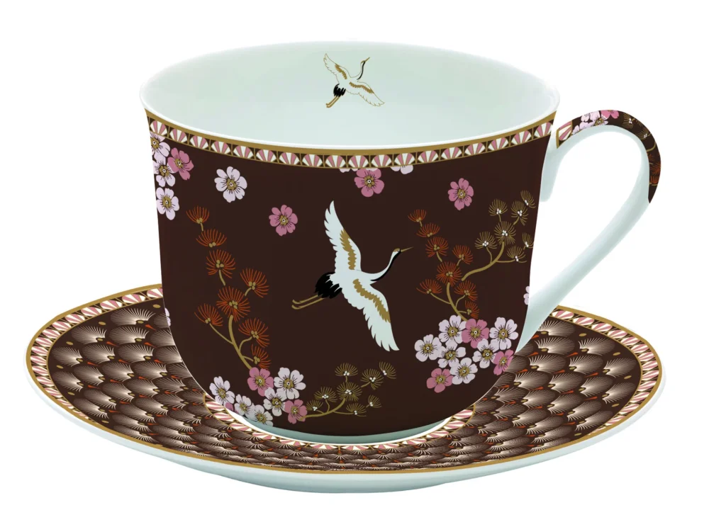 Najlepsza cena Filiżanka do kawy i herbaty porcelanowa ze spodkiem EASY LIFE ATMOSPHERE 400 ml