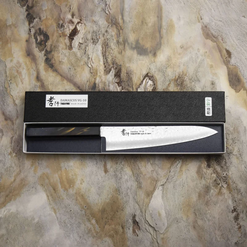 SAKAI TAKAYUKI Urushi Saiu 21 cm - japoński nóż szefa kuchni ze stali damasceńskiej Cena promocyjna