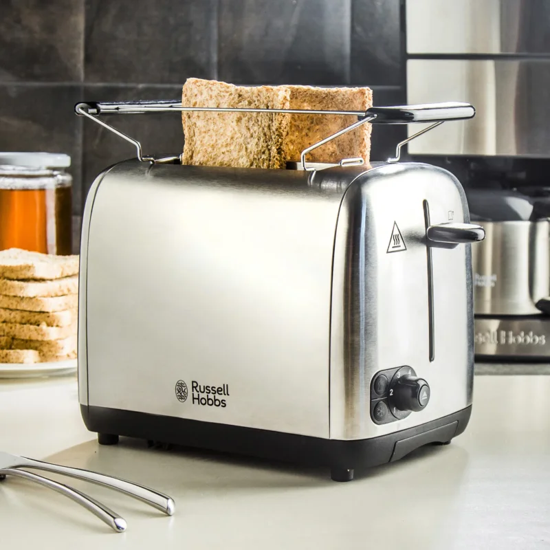 Dostępne od ręki RUSSELL HOBBS Adventure Brushed Toaster 850 W - toster / opiekacz do kanapek elektryczny ze stali nierdzewnej