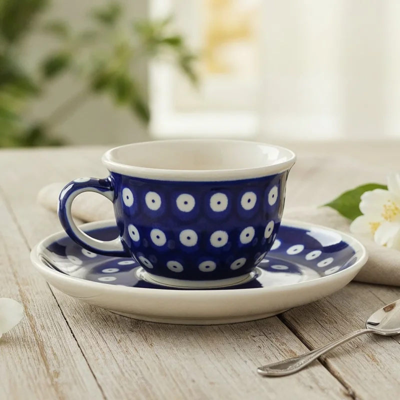 Oferta Filiżanka ze spodkiem Bolesławiec 110 ml - dek. 42 (drugi gatunek)
