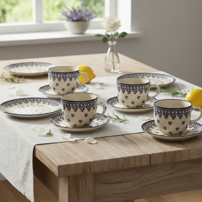 Zestaw kawowy dla 4 osób - wzór 882A - Zakłady Ceramiczne w Bolesławcu (12 el.) Bestseller
