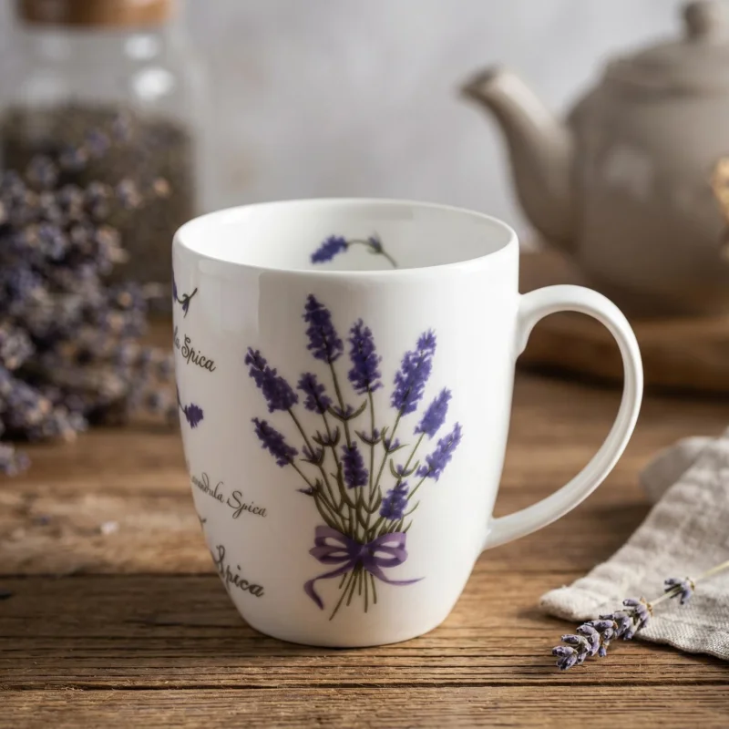 Kubek do kawy i herbaty porcelanowy Lubiana Filip Lawenda 380 ml Wyprzedaż