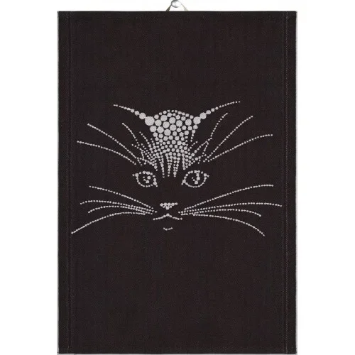 Ręcznik kuchenny bawełniany EKELUND SILVER CAT CZARNY 35 x 50 cm Super okazja