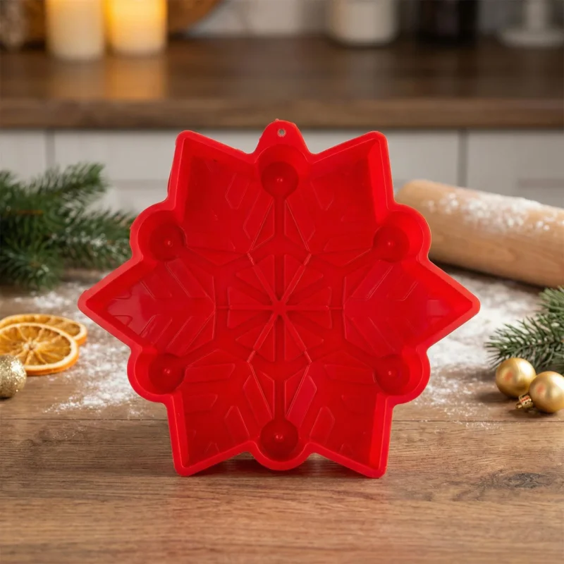 Forma do pieczenia silikonowa ALTOM DESIGN ŚNIEŻYNKA czerwona Nowy