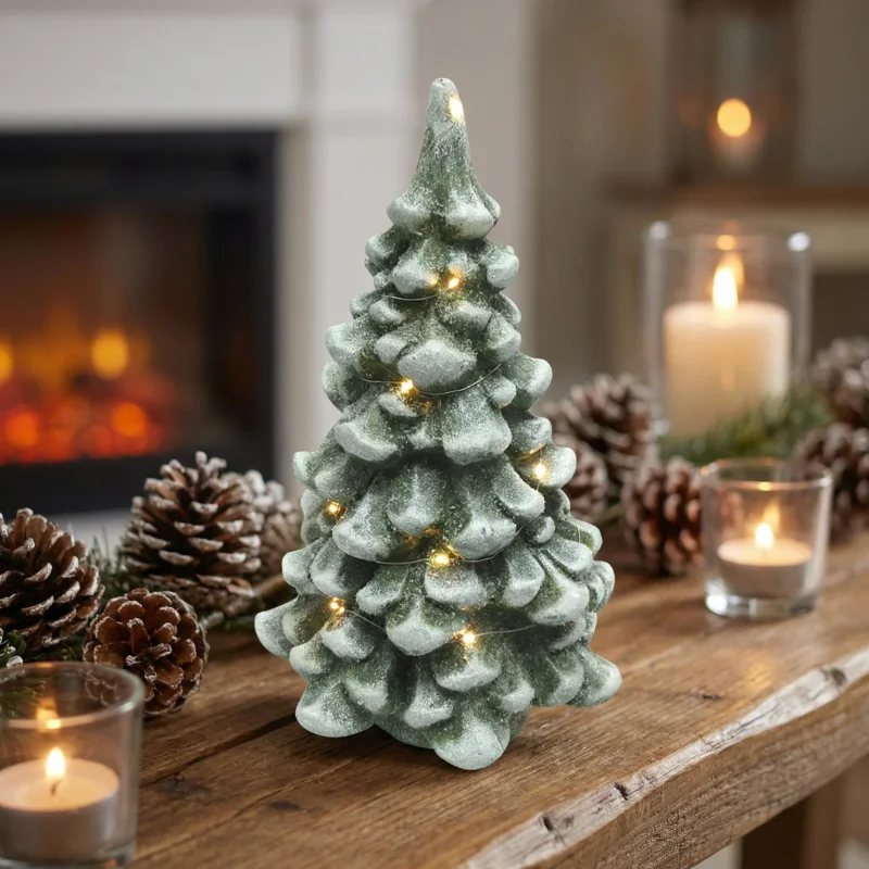 Figura choinka LED MONDEX SANTA LILA 26 x 25 x 43 cm ośnieżona Najlepsza cena