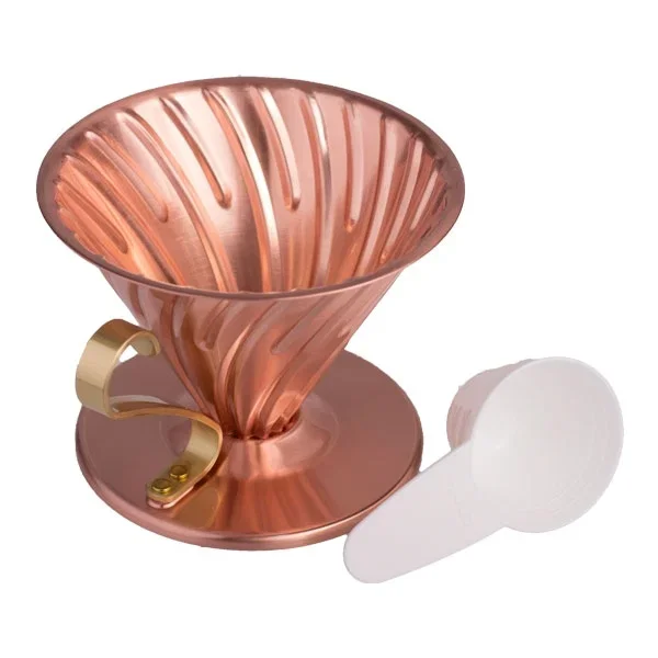 HARIO Drip V60-02 - dripper / filtr do kawy miedziany z miarką Bezpieczna płatność