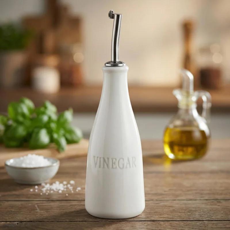 Premium CILIO Vinegar – dozownik do octu porcelana/stal nierdzewna 0,25 l śred. 7 x 23,5 cm