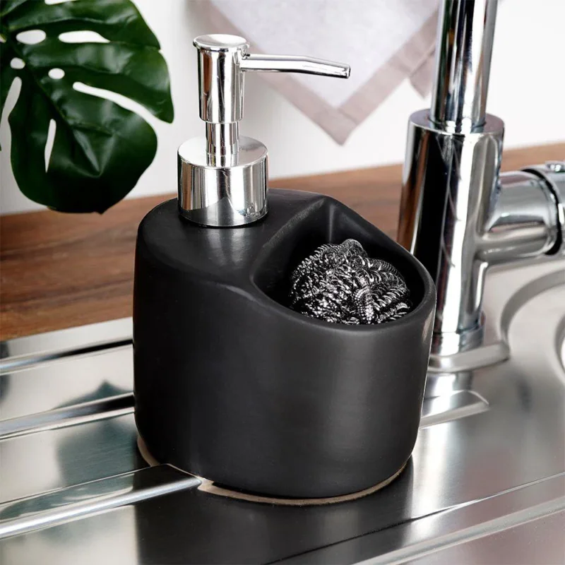 Zniżka Dozownik do płynu do mycia naczyń ceramiczny z gąbką 300 ml